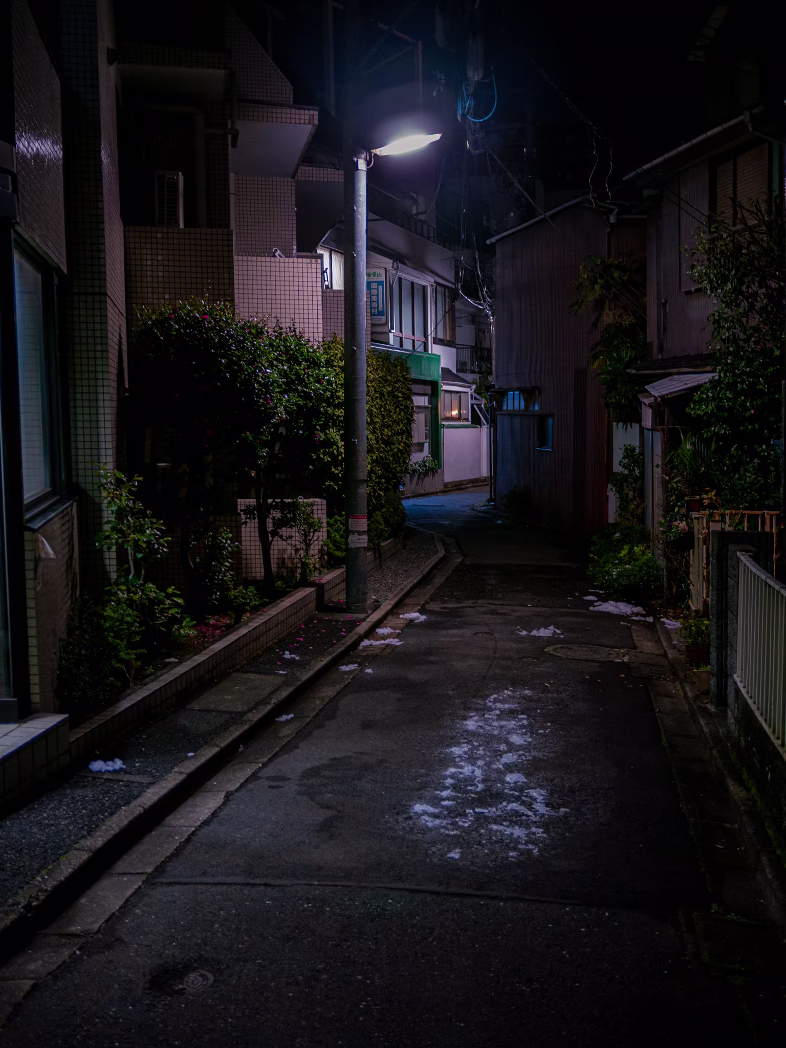 A small sidestreet in front of my apartment in Shinjuku, Tokyo, Japan. 東京都新宿区市谷加賀町